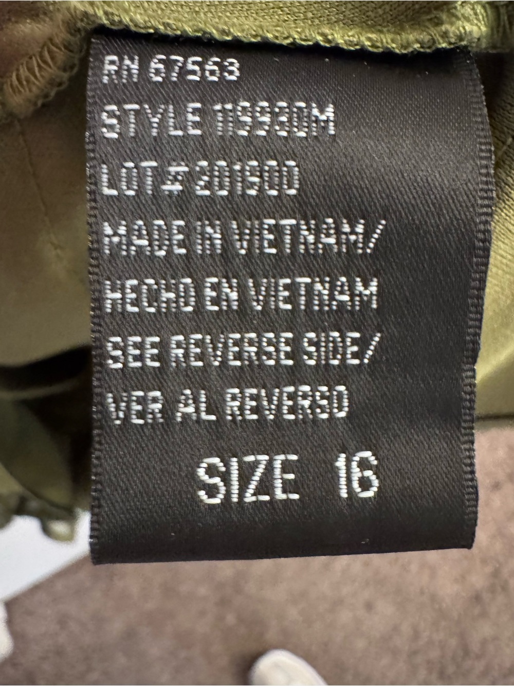 SL Fashions Olive Green Tiered Beaded Neckline Mini Dress - Picture 5 of 6